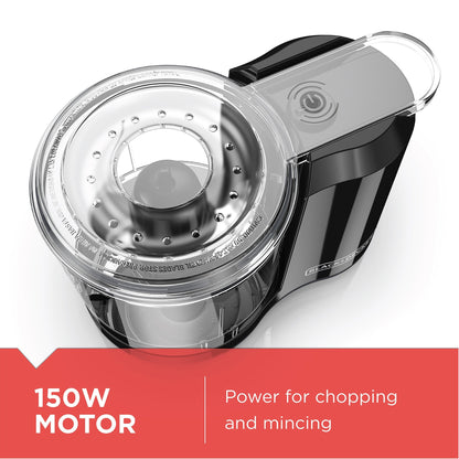 BLACK+DECKER 1.5-Cup Electric Food Chopper, One Touch Pulse, 150W Motor, Mini Food Processor, Stay-Sharp Blade, Dishwasher Safe