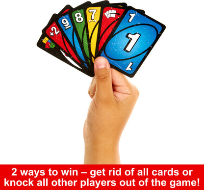 Mattel Games UNO Show ‘Em No Mercy Card Game for Kids, Adults & Family Parties & Travel with Extra Cards, Special Rules & Tougher Penalties