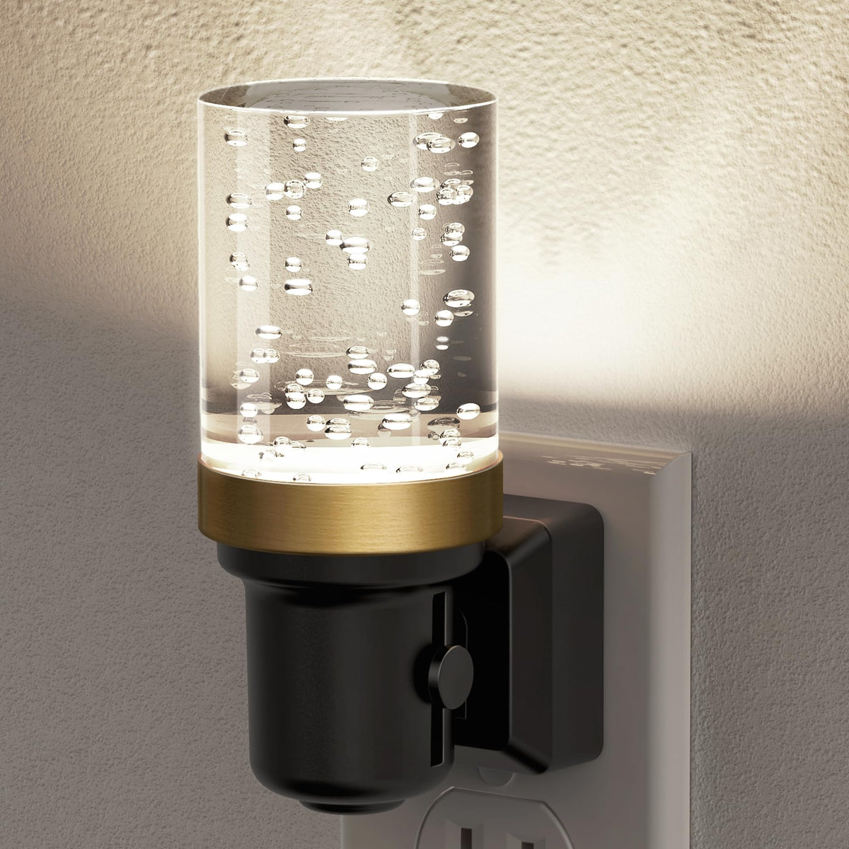 JandCase LED Night Light, Dimmable Night Lights Plug into Wall, Modern Nightlight with Auto On Off Light Sensor, 3000K Soft White Night Light 0-100LM Brightness for Bathroom Hallway Bedroom Decor