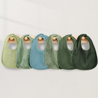 Wrrernsin Muslin Baby Bibs for Unisex Boys Girls, Cotton Drool Bib, Adjustable Newborn Bibs for Drooling and Teething