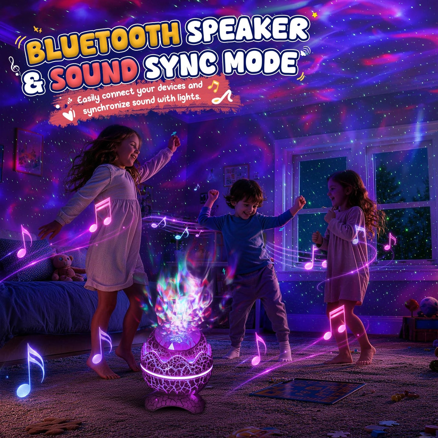 Rossetta Galaxy Projector Karaoke Machine for Kids, Rechargeable Star Projector with Wireless Microphone, Bluetooth Speaker, Night Light Projector for Bedroom, Christmas Birthday Gifts for Kids Teens