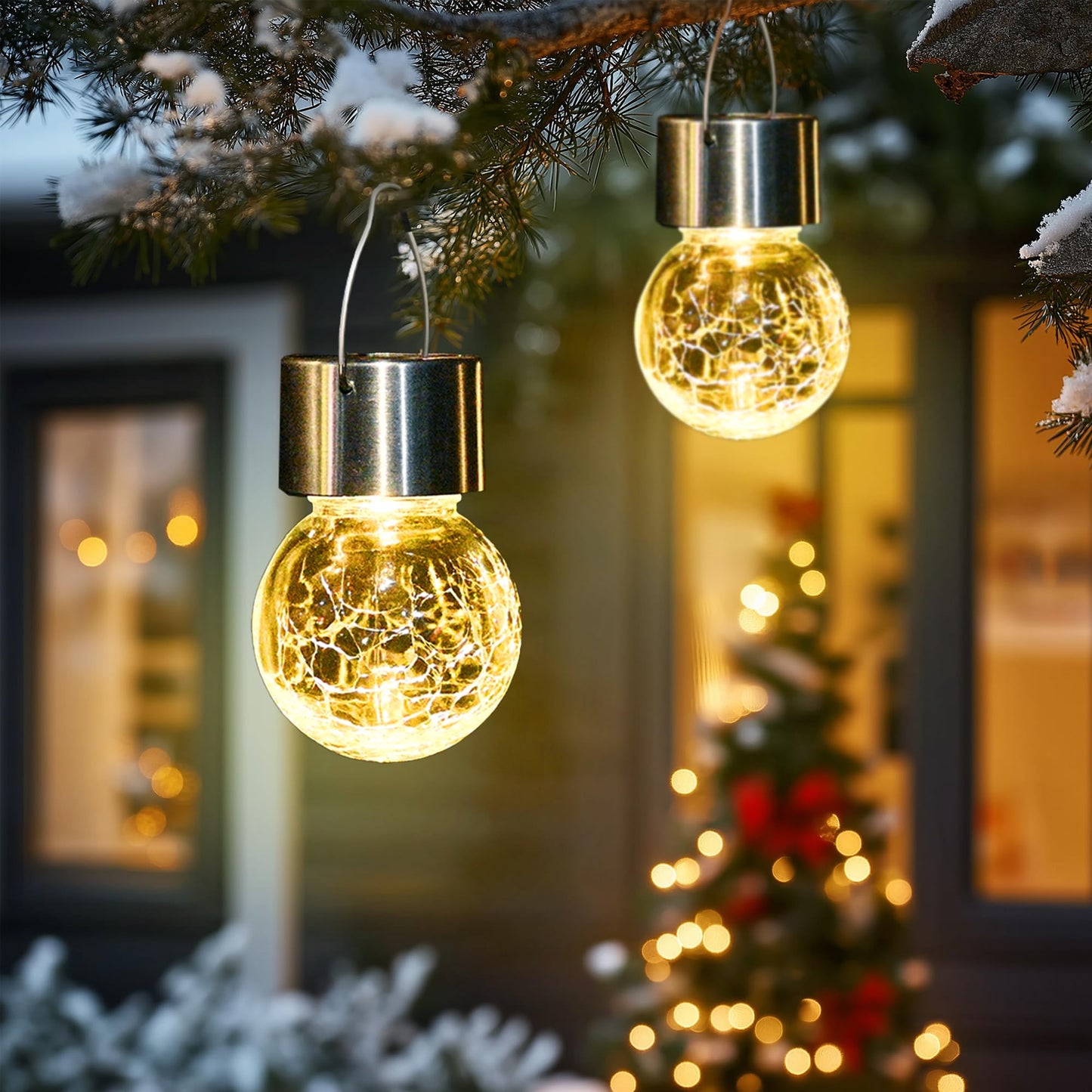 SOLPEX 12 Pack Hanging Solar Lights Outdoor,Solar Outdoor Lights Decorative, Solar Powered Waterproof Light, Hanging Globe Light for Garden, Yard, Patio, Lawn, Flower Bed(Warm White)
