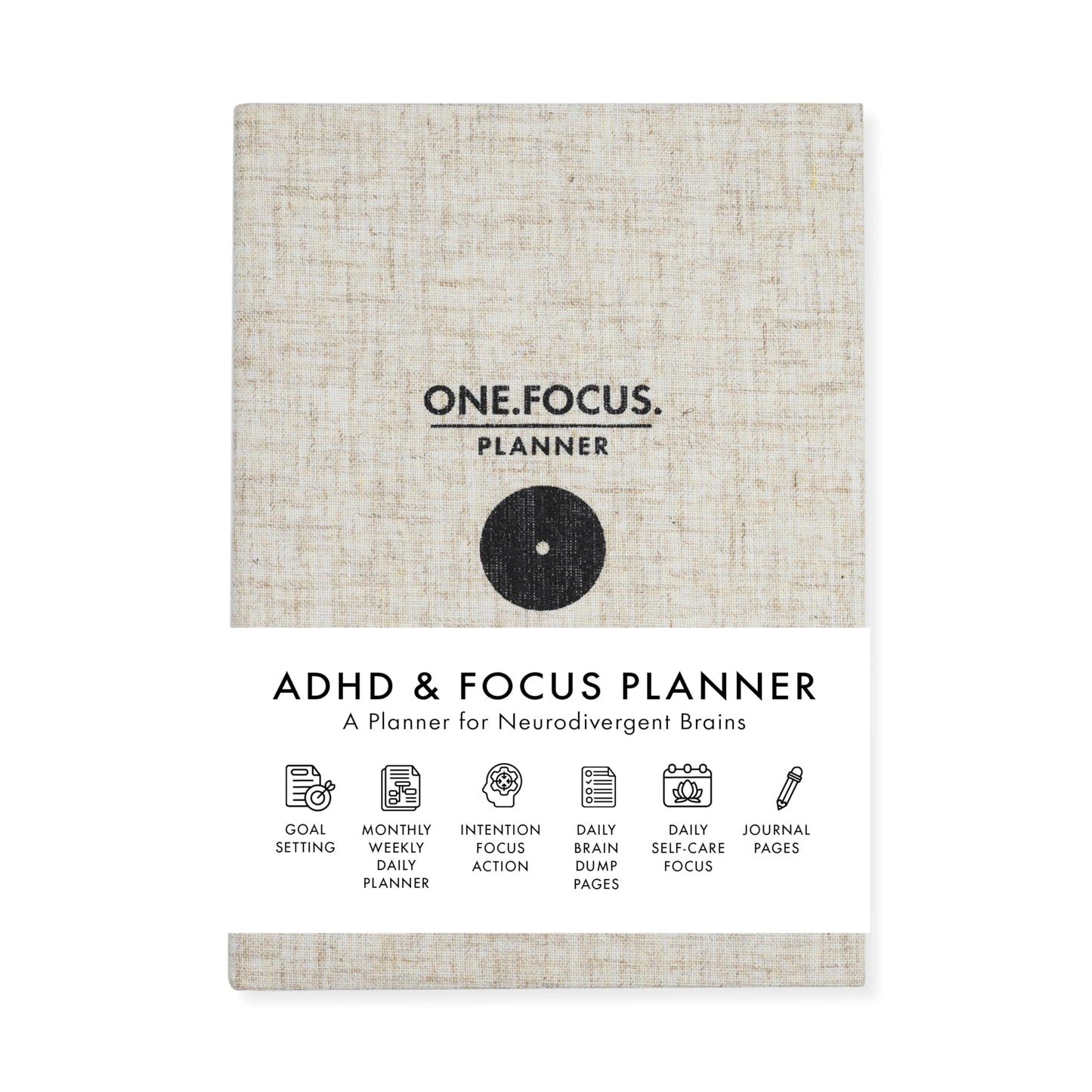 Daily Focus Planner: 90-Day Undated Goal Journal, Vision Mapping, Prioritize To-Do Lists, Wellness, Monthly, Weekly, Daily Goal Setting, Gratitude, Habit Tracking, Gift for Men and Women with ADHD, Neurodivergent Adults, 2026 Productivity, A5, Linen