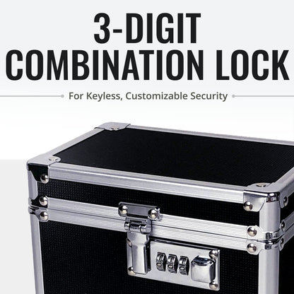 Vaultz Medicine Lock Box - 5 x 7 x 5 Inches - Secure Cabinet Safe with Combination Lock - Ideal for Medications and Small Valuables - Black