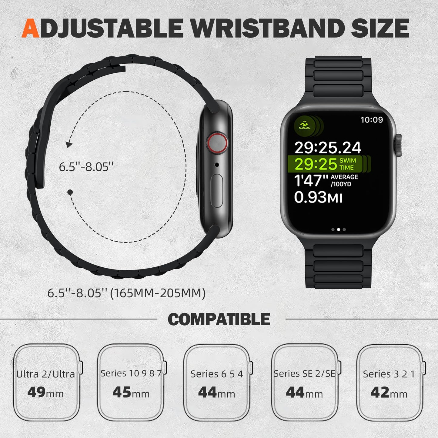 Lenrao Sport Band Compatible with Apple Watch Bands 44mm 45mm 46mm 42mm 41mm 40mm 38mm 49mm for Men Women, 3D Texture Soft Silicone Strap for iWatch Series 11 10 9 8 7 6 5 4 3 2 1 SE 3 2 1 Ultra 1 2 3
