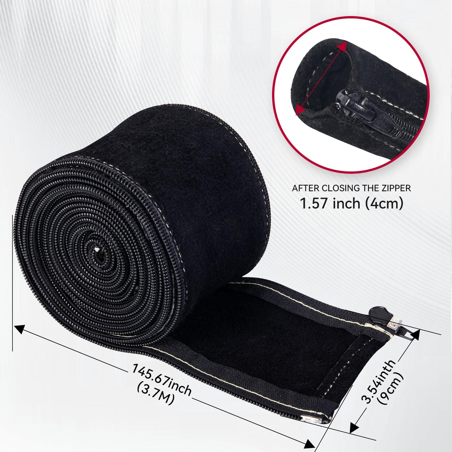 ARCCAPTAIN TIG Welding Torch Cable Cover, MIG Plasma Tig Torch Cover Resistant Leather with Zipper 3.7M (12FT) Length