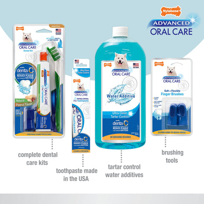 Nylabone Advanced Oral Care Dog Dental Kit Original Flavor 2.5 oz.