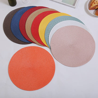 Zupro Round Placemats Set of 6,Braided 15 inch Table Mats Heat Resistant Non-Slip Washable,for Kitchen Dining Tables Four Seasons Dinner Parties Thanksgiving Christmas and Everyday Use.White