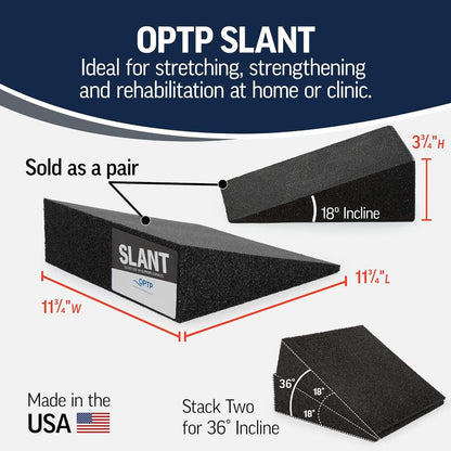 OPT Slant Boards - Foam Wedge Incline for Calf & Ankle Rehab | Stretching Equipment for Achilles, Plantar Fasciitis & Shin Splints