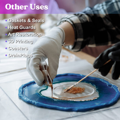 LET'S RESIN Silicone Putty, 1LB/40A Mold Making Kit, Non-Toxic, Strong & Flexible, Easy 1:1 Mixing Ratio for Reusable Silicone Molds, Resin, Soap