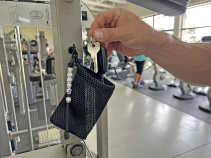 Hedd Count Magnetic Gym Rep Counter with Mesh Phone Bag – Beaded 550 Paracord Set Tracker, Neodymium Hook Holder for Keys & Accessories (Pack of 2)