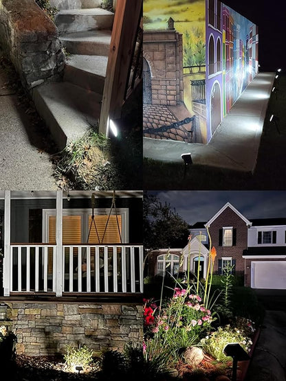 Kaxiida Solar Lights Outdoor Waterproof IP68, 3 Lighting Models Solar Powered Spot Lights Outdoor, 56LED Solar Light Dusk to Dawn for Yard Patio Garden Pathway Landscape Lighting (White, 10 Pack)