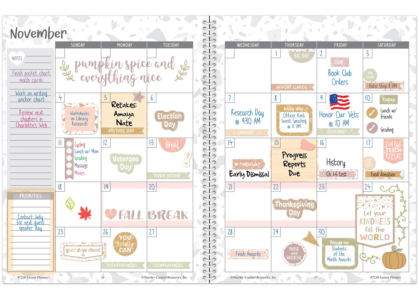 Teacher Created Resources Terrazzo Tones Teacher Planner (TCR7230)