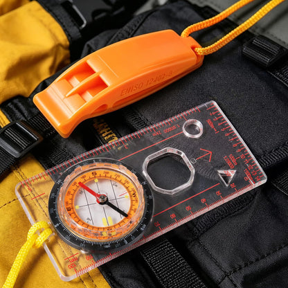 Orienteering Hiking Backpacking Compass Advanced Scout Camping and Kids Scout Compass for Map Reading Baseplate Best Survival Gifts (Orange)