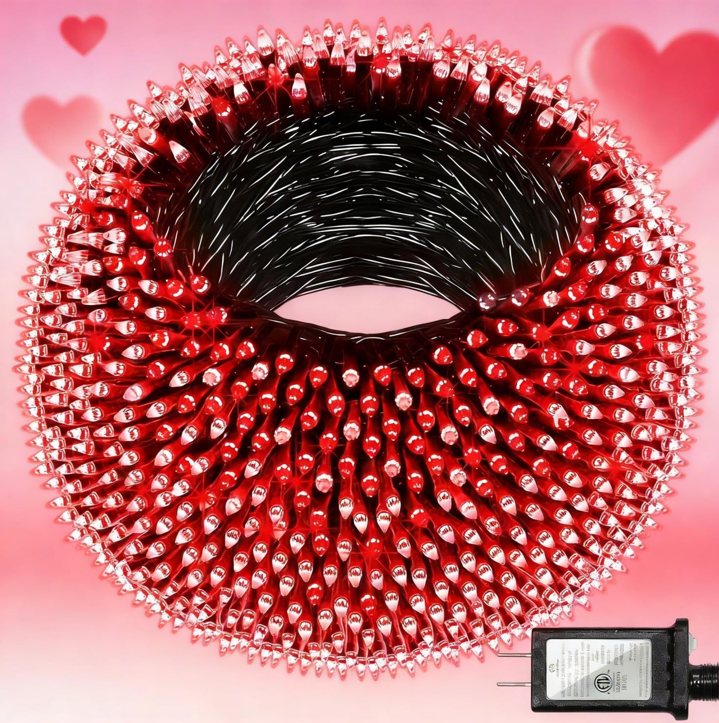 QUHUATU 750 LED 240FT Valentine Lights Outdoor,12 Lighting Modes Valentines DayDecorations with Timer, Dimmable Plug in Red LED StringLights Waterproof for Yard Tree Wedding Party Holiday Red
