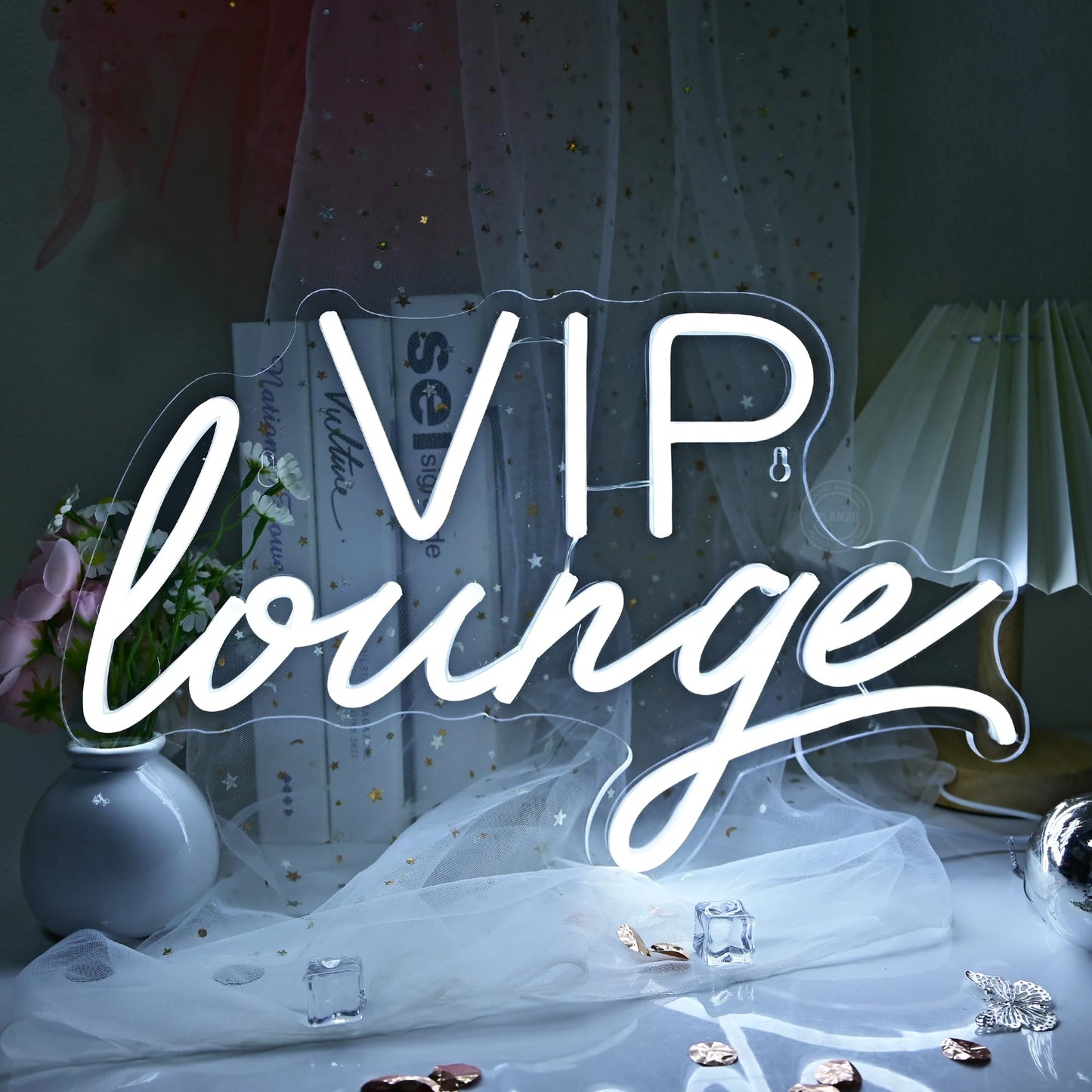 Planzo VIP Lounge Led Neon Light Sign USB Office Hotel Pub Cafe Store Shop Wedding Birthday Party Beauty Salon Airport Railway Station Bistro Nightclubs Wall Sign Decor USB 15.75"X9.65"