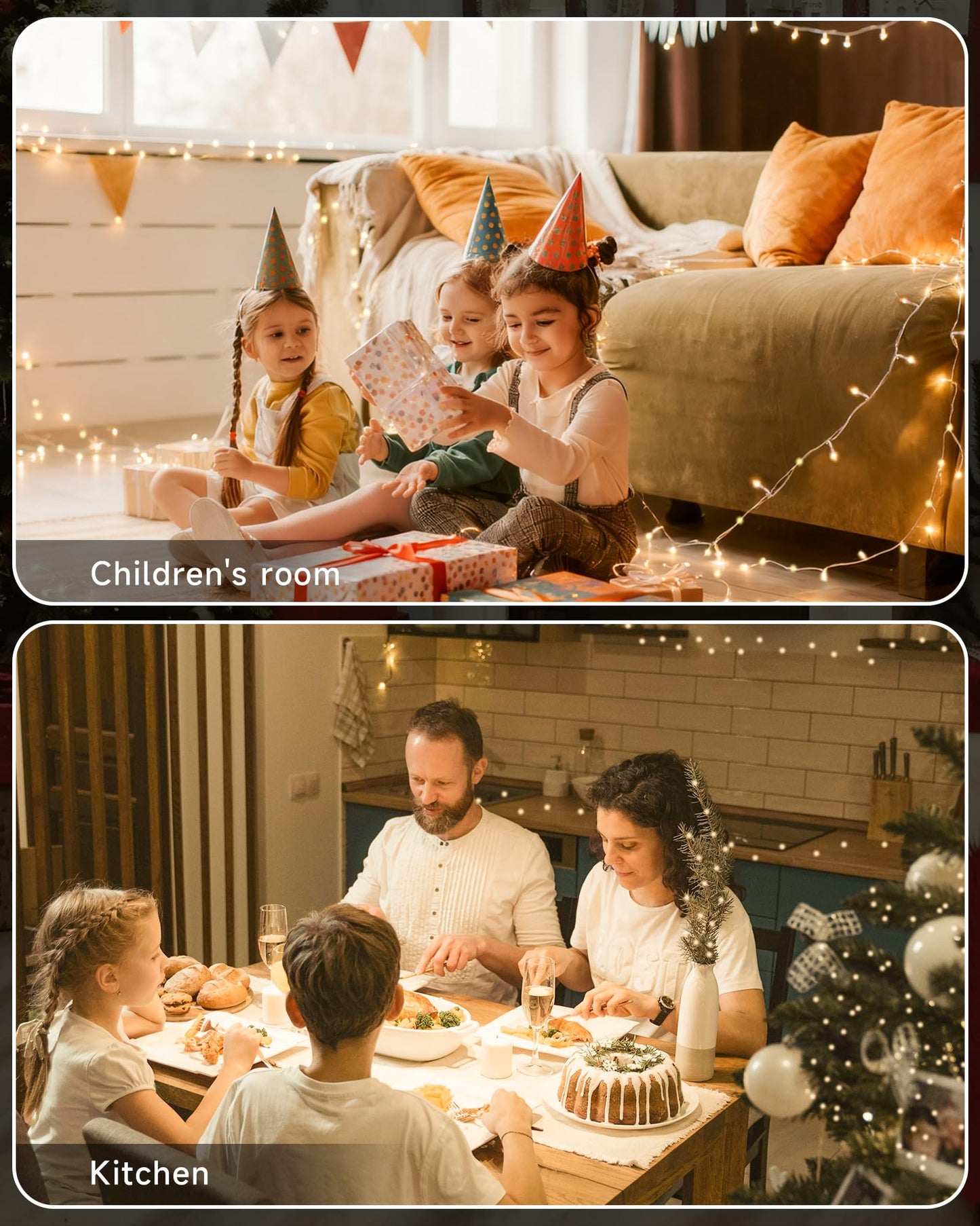 MYGOTO 165 FT 500 LED Christmas Lights Outdoor Indoor, Plug in Warm White String Lights for Outside Waterproof, Connectable Clear Wire Twinkle Light for Christmas Tree Bedroom Classroom Party Decor