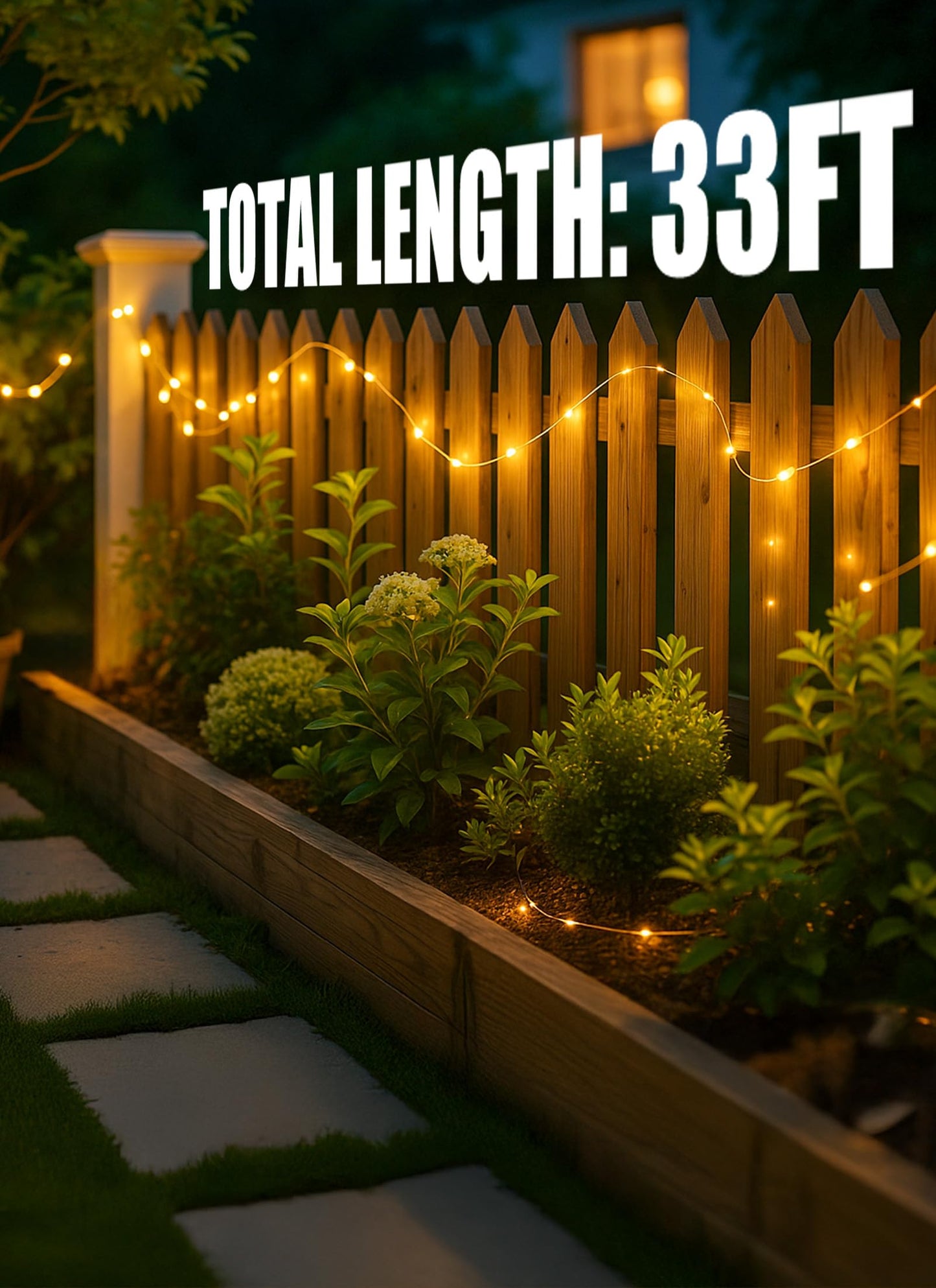 Brightown Outdoor Solar String Lights, 6 Pack 33Feet 100 Led Solar Powered Fairy Lights with 8 Modes Waterproof Decoration Copper Wire Lights for Patio Yard Trees Christmas Wedding Party (Warm White)
