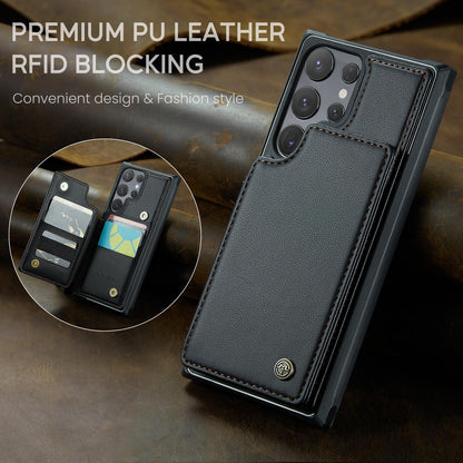 Vinich for Samsung Galaxy S24 Ultra Wallet Case with Card Holder, RFID Blocking Credit Slots Kickstand Shockproof Phone Cover Fit for Galaxy S24 Ultra 6.8" Black