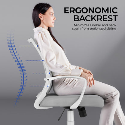 Yaheetech Office Chair Mesh Desk Chair Computer Chair Gaming Chair Adjustable Comfy Chair Swivel Ergonomic Chair for Home Office/Work/Study, Light Gray