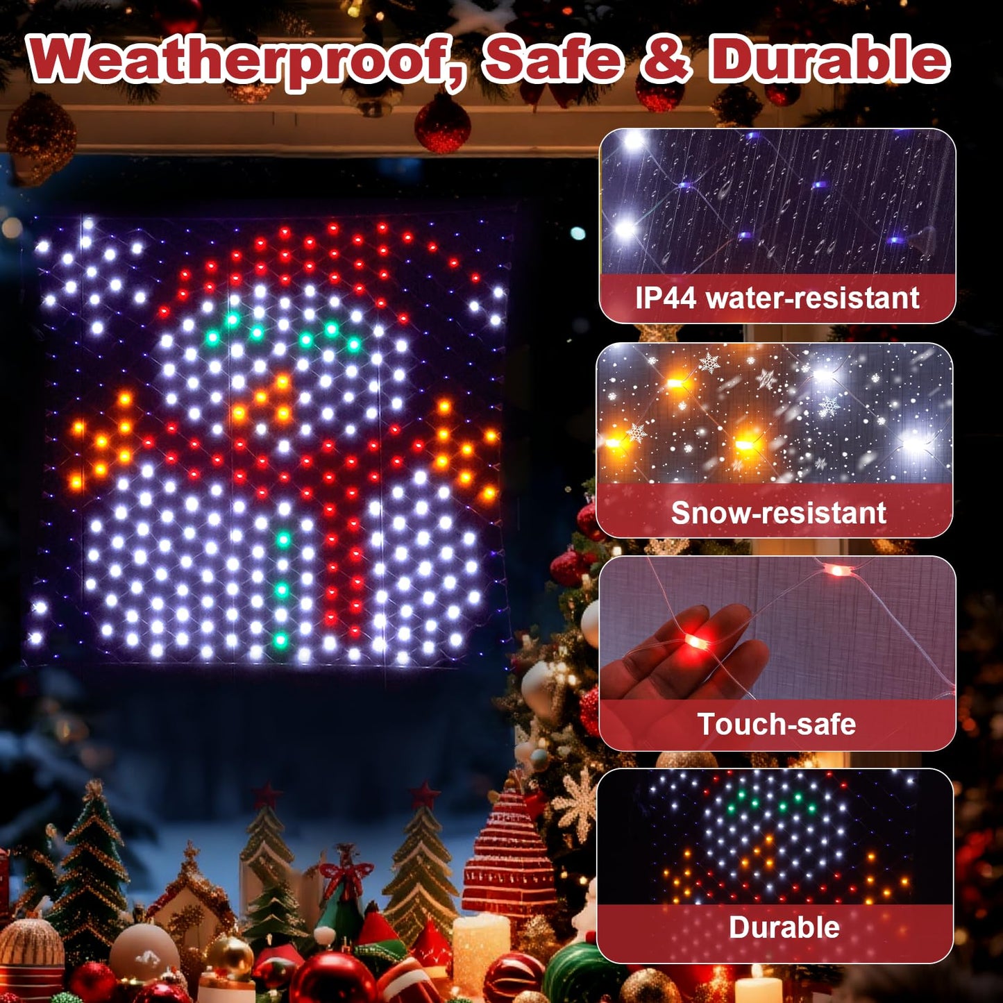 Leisure world LED Snowman Window Silhouette Lights,USB Operated LED Net Outdoor Mesh Lights with Timer, 8 Modes for Indoor Outdoor Holiday Xmas Party Decor