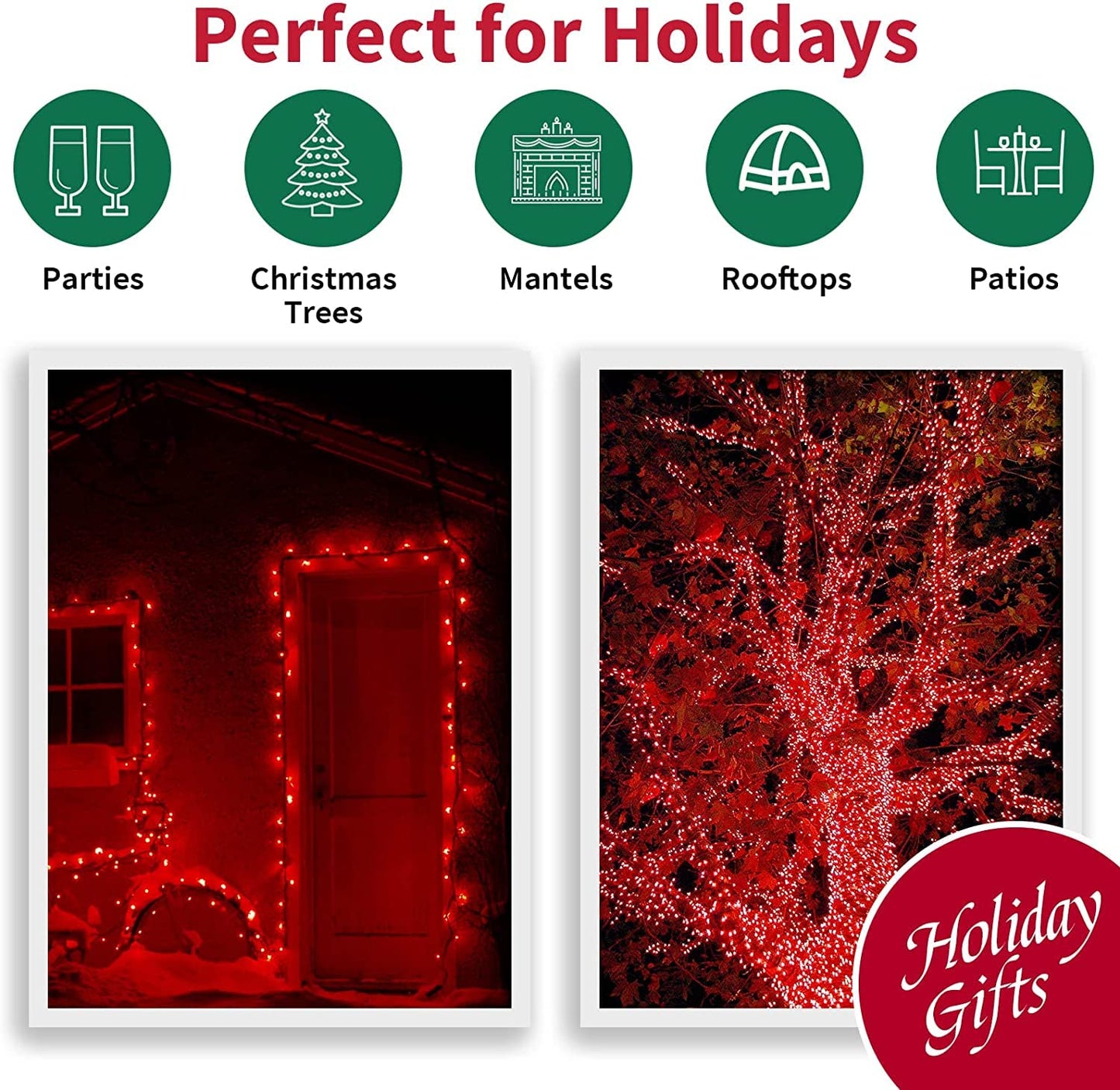 LAMPHOME Red Valentines Day Decor Lights,100 Count 19.6FT Mini Valentine's Lights,Red Christmas String Fairy Lights Outdoor Indoor Plug in for Room Party Wedding Tree Valentines Day Decorations