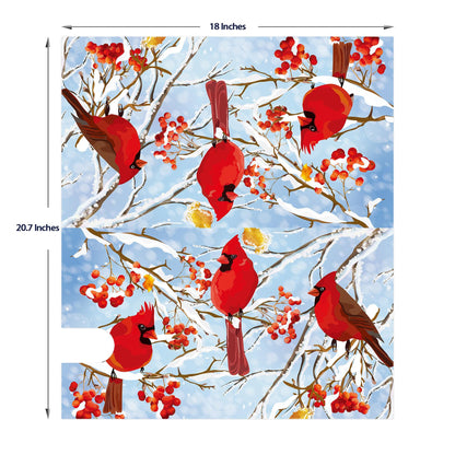 Texupday Winter Cardinal Trio Berries Decoration Mailbox Cover with Magnetic Strip Christmas Holiday Mailbox Wraps Post Letter Box Cover Standard Size 21" X 18" for Garden Outdoor Yard Decor