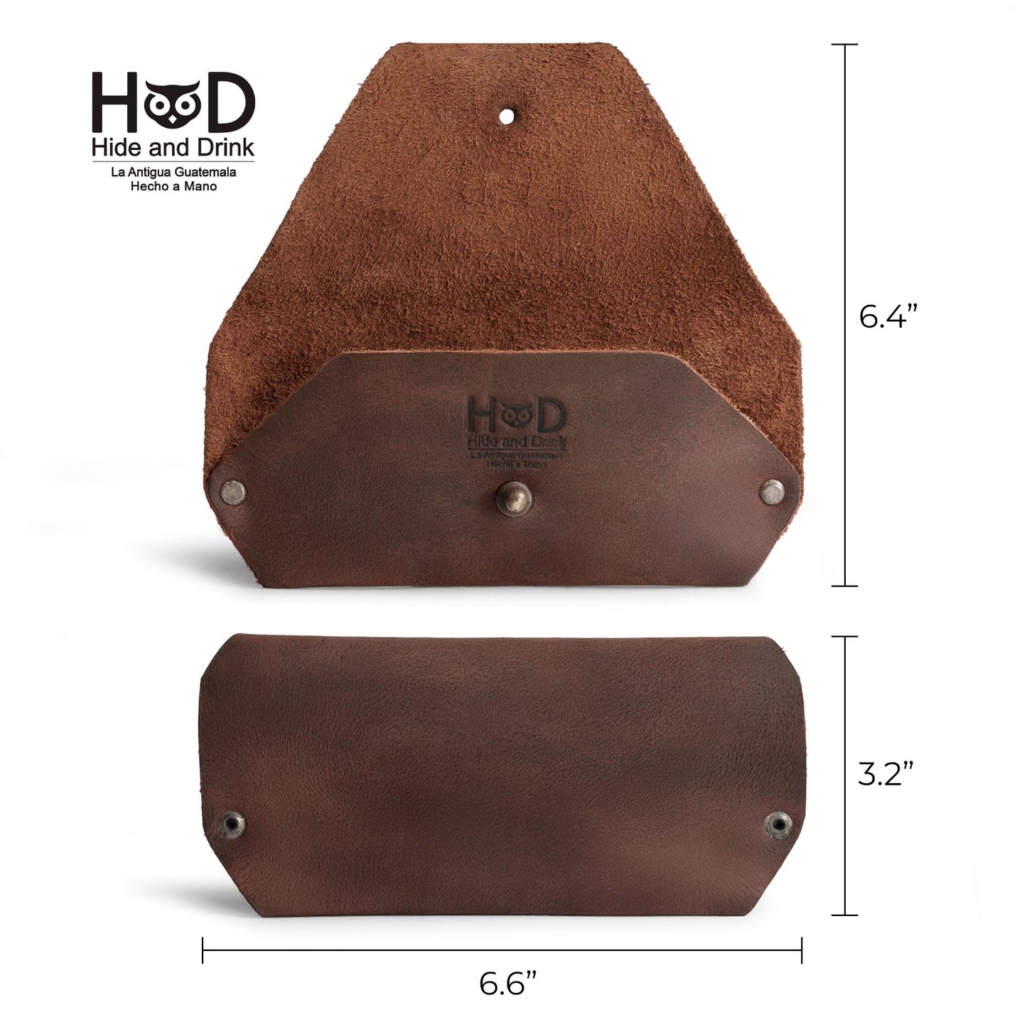Hide & Drink, Sunglasses Sleeve Case Protector, Eyewear Pouch, Great for Outdoors & Traveling, Full Grain Leather, Handmade (Bourbon Brown)