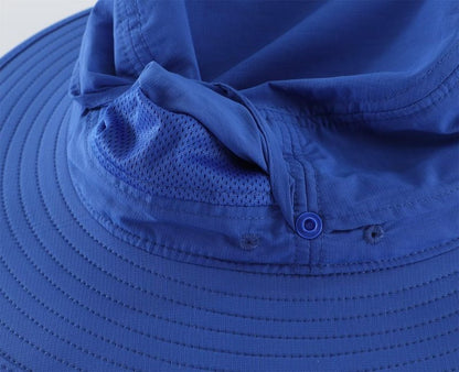Connectyle UPF 50+ Fishing Hat for Men and Women UV Protection Boonie Hat Breathable Cowboy Hat Summer Travel Hat Royal Blue