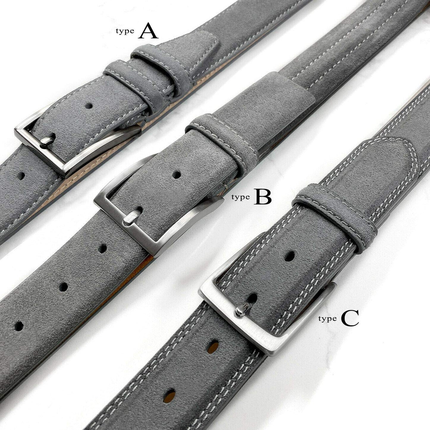 BS110 Men's Belt Suede Full Leather Belt Casual Dress Leather Belt 1-3/8"(35mm) Wide (Taupe, 38)