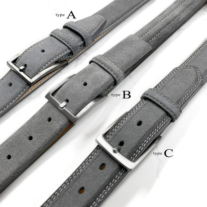 BS110 Men's Belt Suede Full Leather Belt Casual Dress Leather Belt 1-3/8"(35mm) Wide (Taupe, 38)