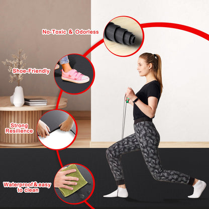 Cheete Extra Large Exercise Mat 6'x4'/7'x5'/6'x8'/6'x9'/6'x10'/6'x12'（7mm）, Gym Flooring for Home Gym,Thick Exercise Mats for Home Workout,Non-Slip,Extra Durable,High-Density Gym Mats for Jump Rope,Cardio