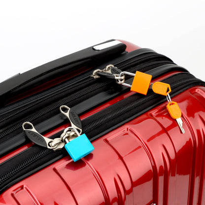 4 Pcs Suitcase Locks with Keys Multicolor Mini Keyed Padlock Febwind Metal Padlock Luggage Padlocks Plastic-Covered Copper Keyed Padlock for Suitcase, Backpack, Boxes, Laptop Bag