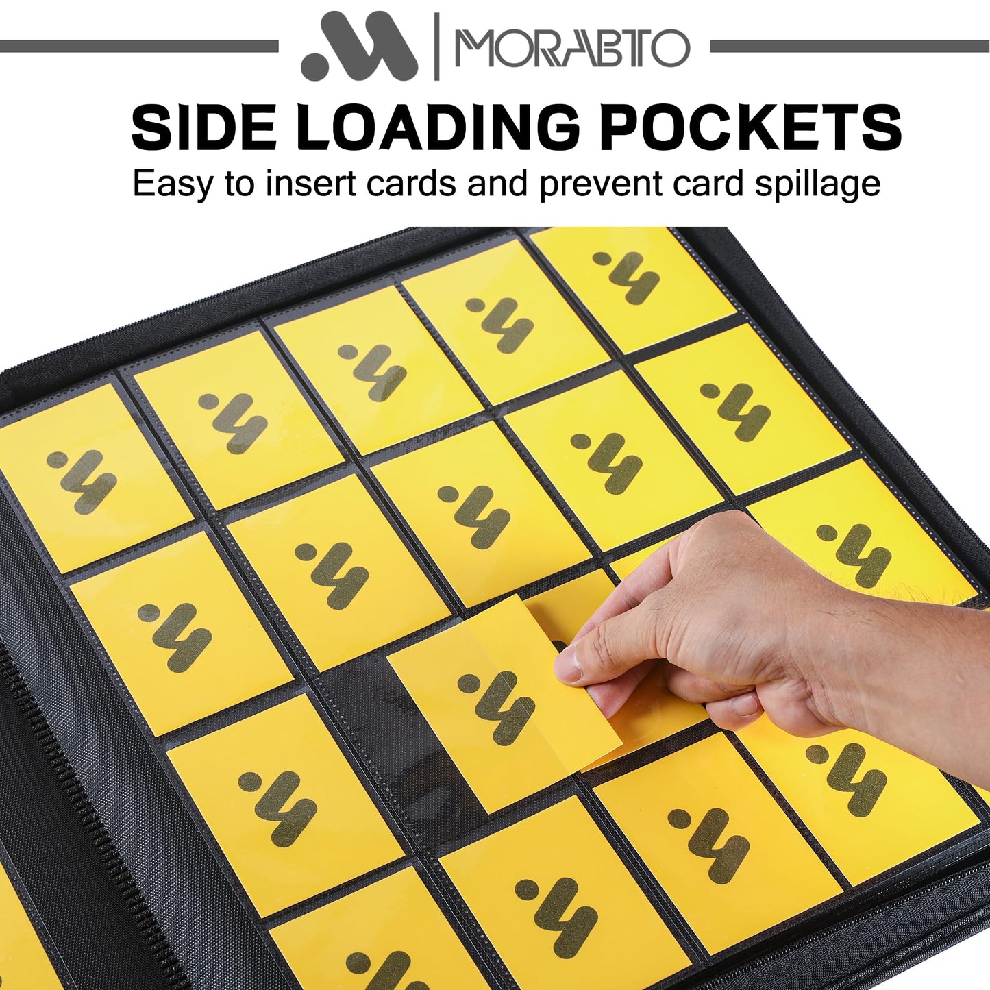 MORABTO Card Binder 20 Pocket,Trading Card Binder Holds up to 2000 Cards with 50 Sleeves,Zipper Card Holder Album Compatible with TCG Card/Game Cards/Sports Card