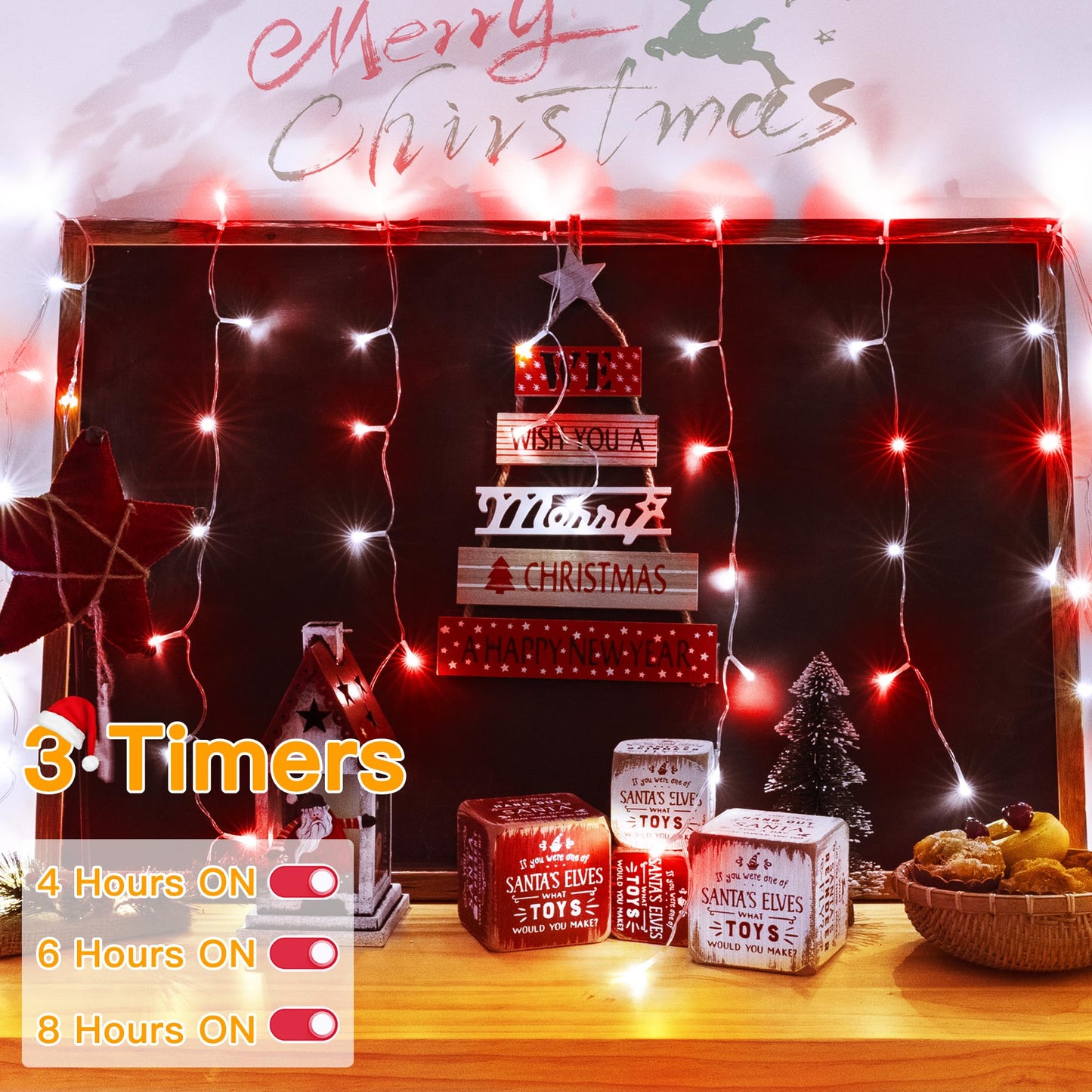 Ollny Icicle Lights for Outside 504LED 41FT, Red and White Christmas Light with Remote 8Modes Timers Waterproof, Plug in Connectable Hanging Lights for Outdoor Indoor House Roof Holiday