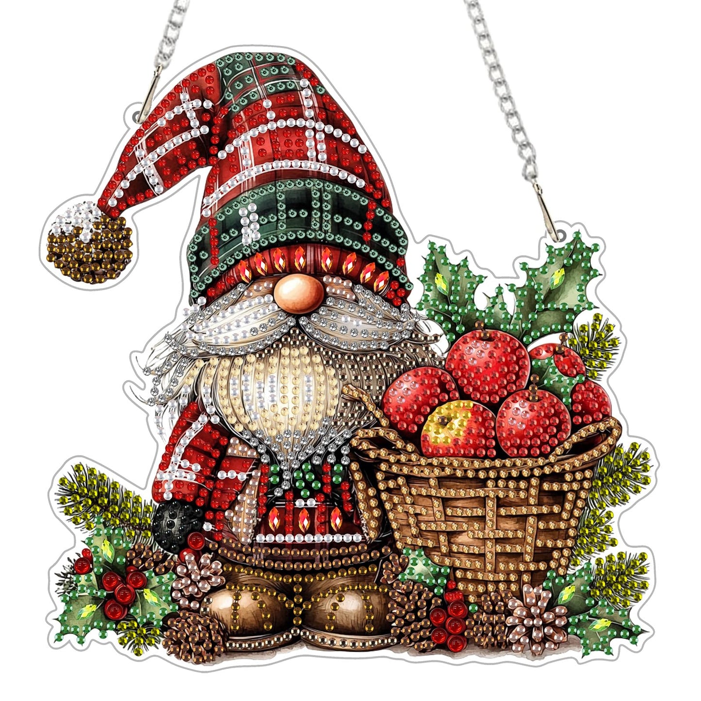 Genius maker Christmas Diamond Art Hanging Kits for Adults, Gnome Diamond Painting Pendant Kits, DIY Acrylic 5D Special Shaped Crystal Diamonds Gem Art Painting Ornament for Home Wall Decor Gift