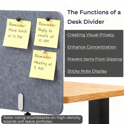 Vandebiao Clamp-On Desk Divider, 48 x 18 Inch Desktop Privacy Partition Panel for Office and Home Workspace - Gray