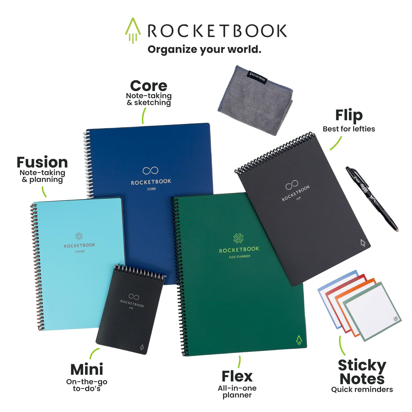Rocketbook Fusion Hybrid Reusable Planner and Notebook in One, Additional Blank Pages, Goal and Project Tracker, Undated Planner, Executive Size 6x8.8, Black (Pack of 1)