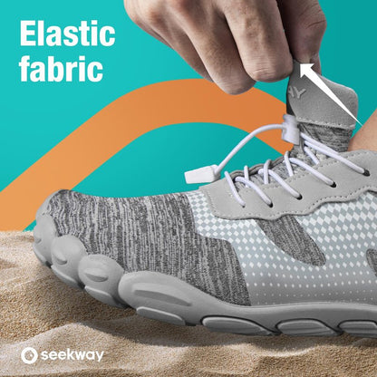 SEEKWAY Water Shoes Quick-Dry Barefoot Sports Aqua Beach Pool Swimming River Lake Hiking Kayaking Surfing Men Women AB056 Gray White SP001