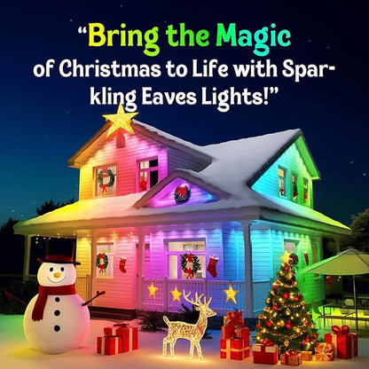 ISOPHO Permanent Outdoor Lights, RGB Smart String Light with 75 Scene Modes, Eaves LED Lights 50ft, Waterproof IP67, Suitable for All Holidays, Parties, Halloween, Christmas, App and Remote Control