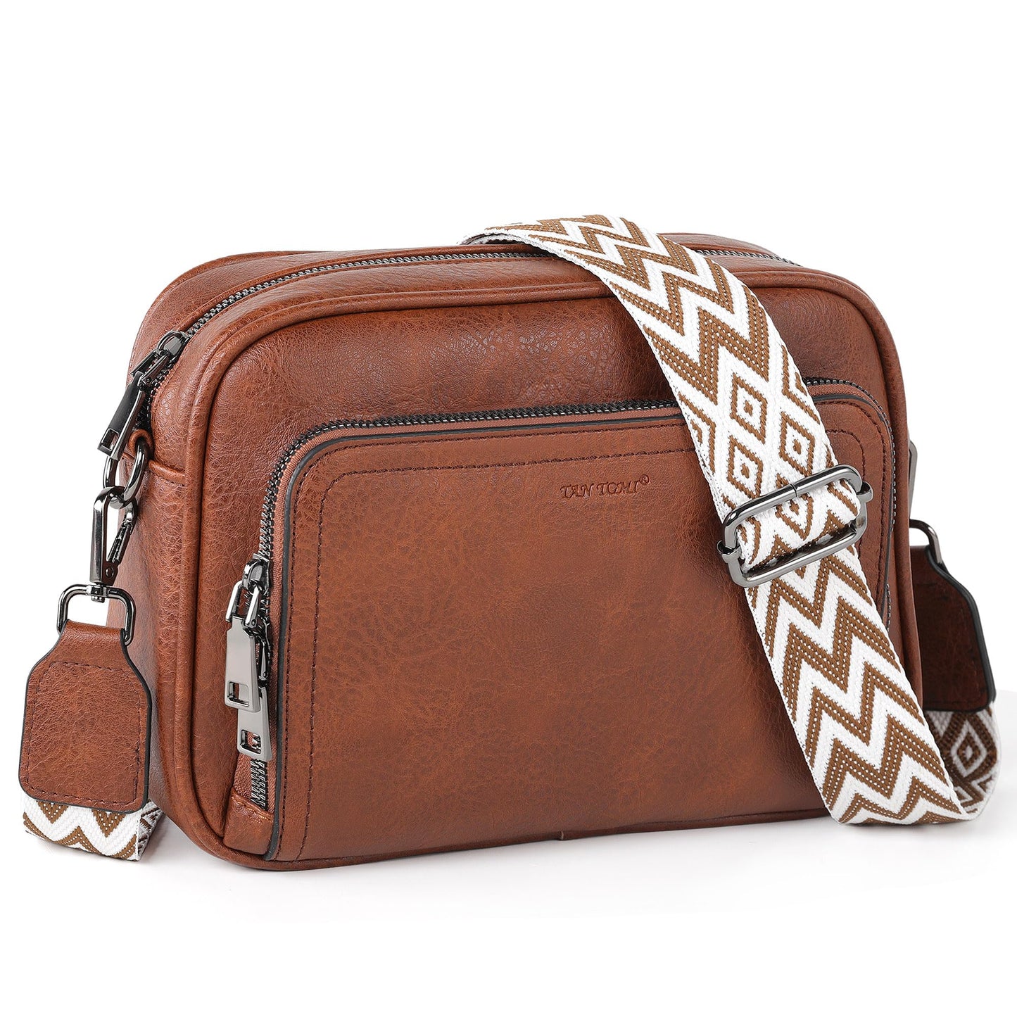 TANTOMI Crossbody Bags for Women Trendy, Shoulder Hobo Anti Theft Bags Cross body Handbags Women's Leather Purses with 8 Card Slots (Brown)