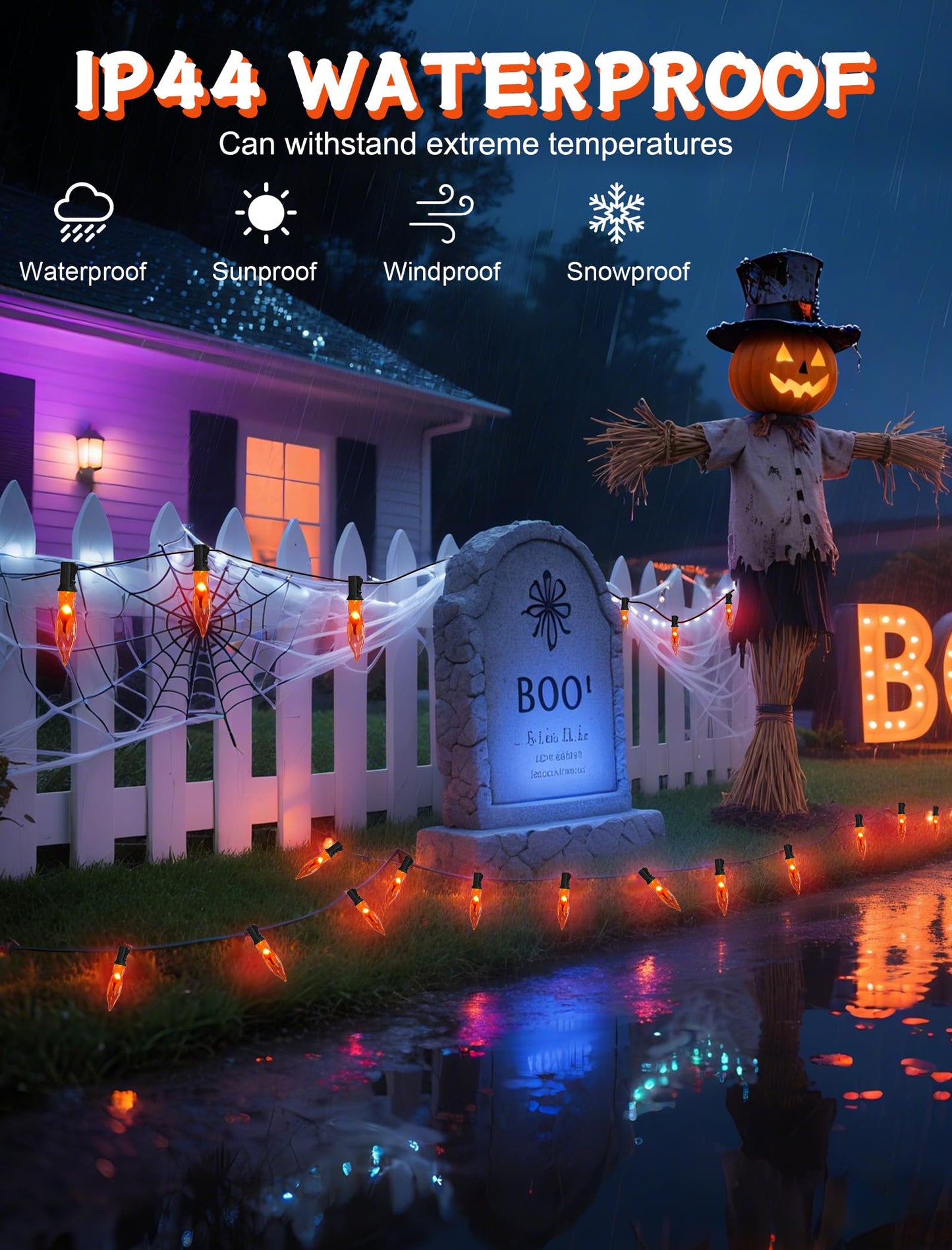 Orange Flickering Flame Light Bulbs with E12 Base, 12 Pack C18 Christmas Light Bulb 1W, Candelabra Night Light Bulbs for Christmas String Light ,Electric Window Candle Light,Halloween Chandelier