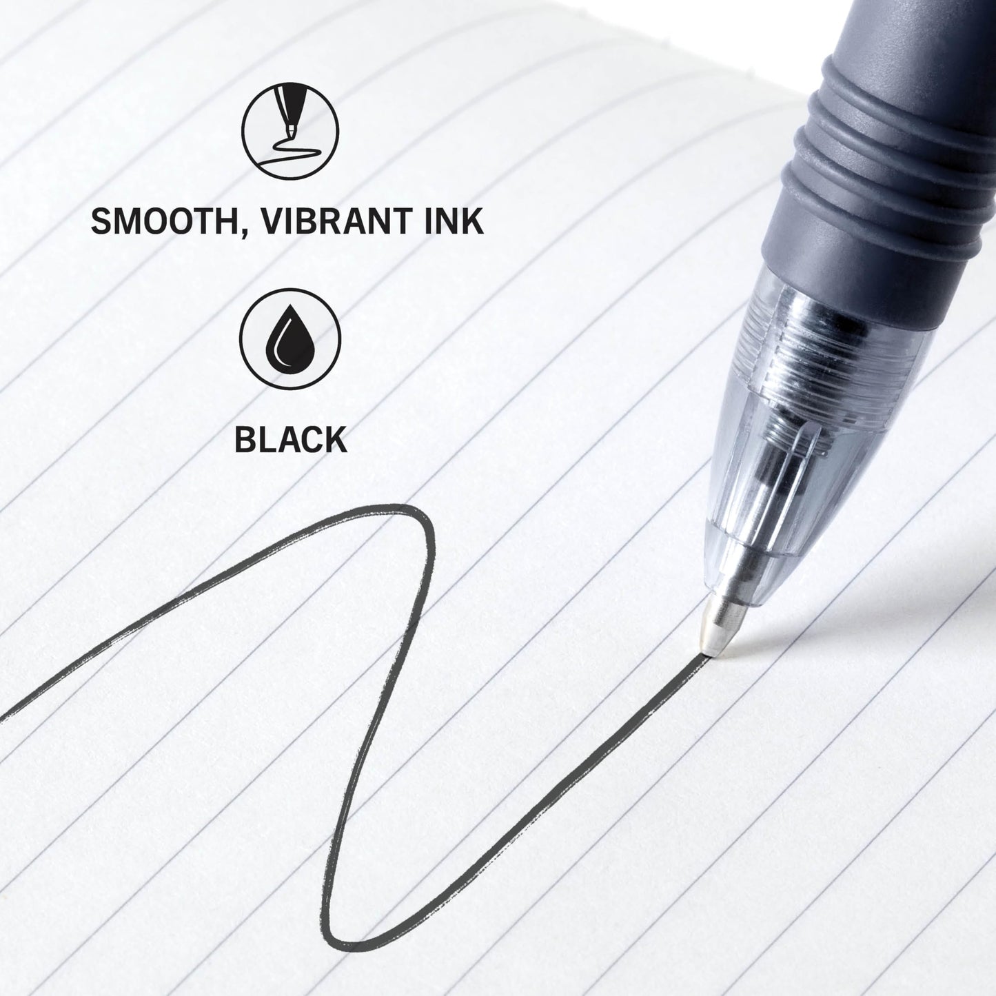 Zebra Pen Z-Grip Retractable Ballpoint Pen, Smooth-Flowing Black Ink, 1.0mm Medium Point, School & Office Supplies, Ideal for Note-Taking, Journal and Planner Use, 48-Pack (22148)