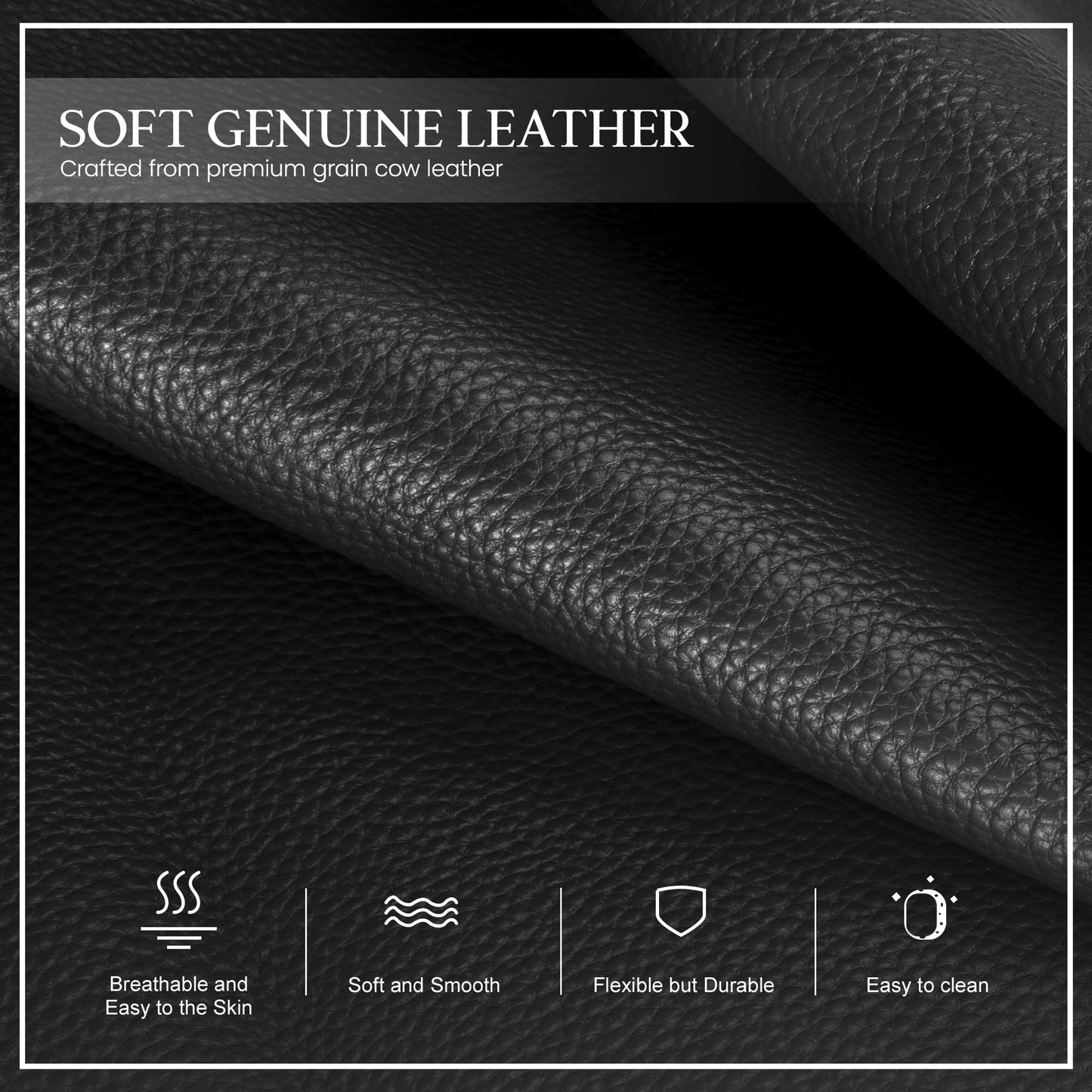 befen Black Leather Crossbody Purse for Women Trendy, Ladies Real Leather Rfid Bag with Adjustable Strap Built in Wallet Purses and Handbags,Structured Small Wallet Cross Body Summer Bags