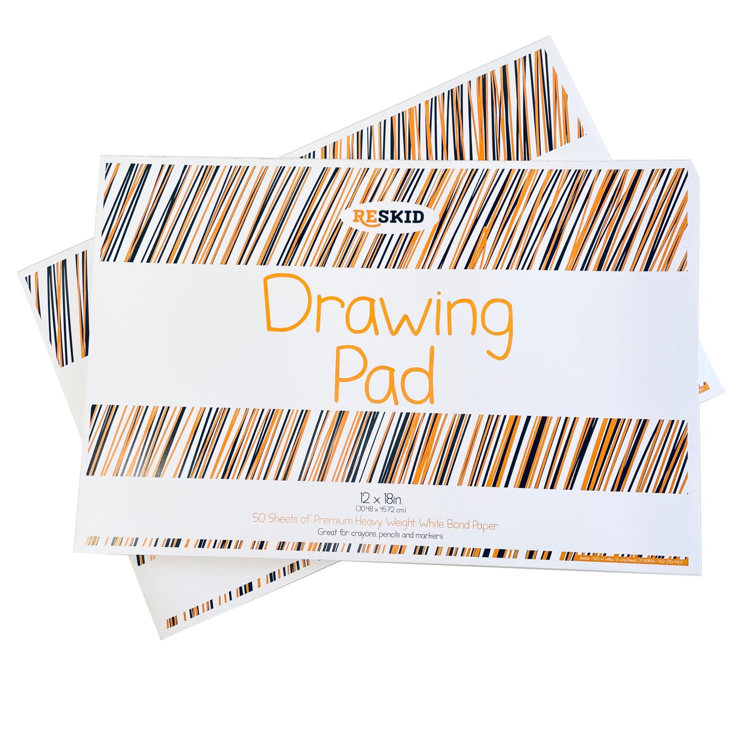 Reskid Drawing Paper Pad (12 x 18 inches) - 50 Sheets, 2-Pack Coloring Art Pads, Sketch (12x18 (2PACK))