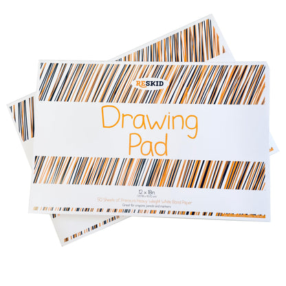Reskid Drawing Paper Pad (12 x 18 inches) - 50 Sheets, 2-Pack Coloring Art Pads, Sketch (12x18 (2PACK))