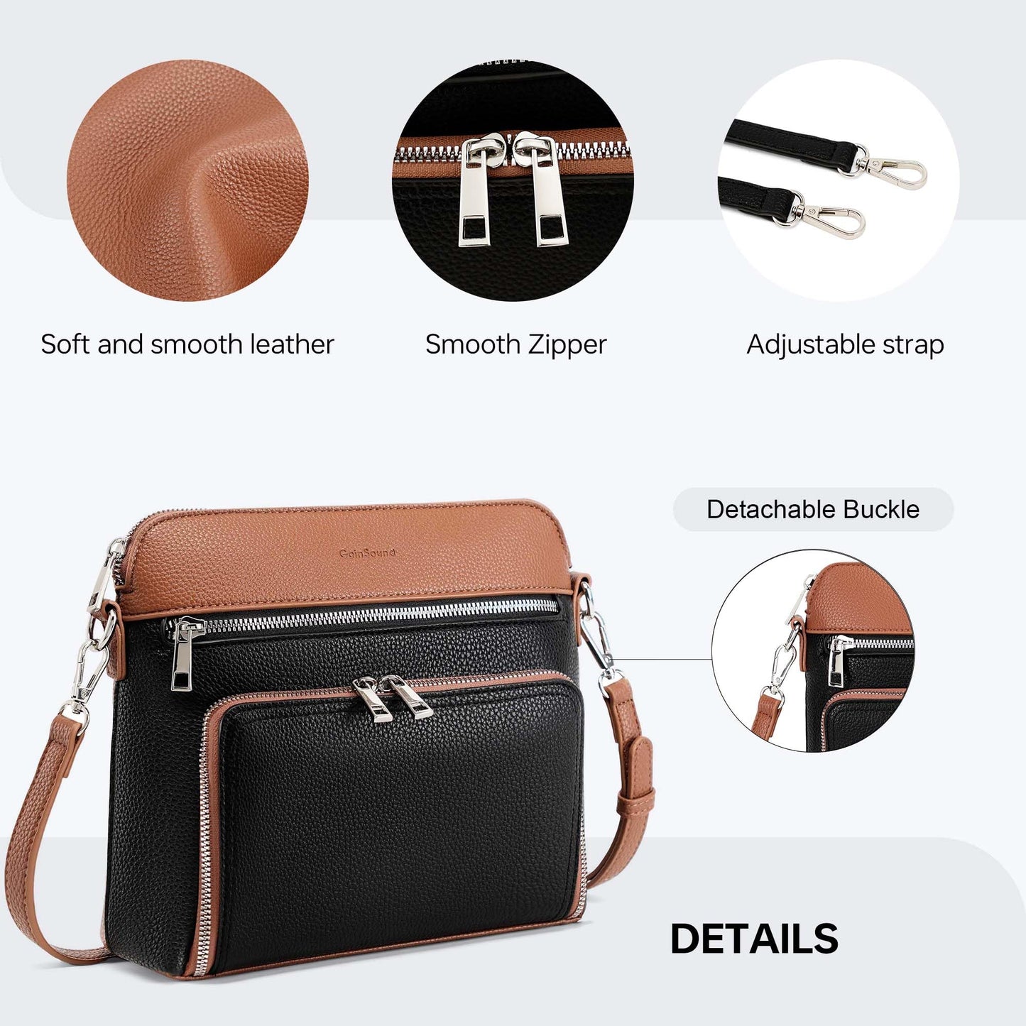 Goinsound Crossbody Purses for Women Small Crossbody Bags for Women with Built in RFID Wallet