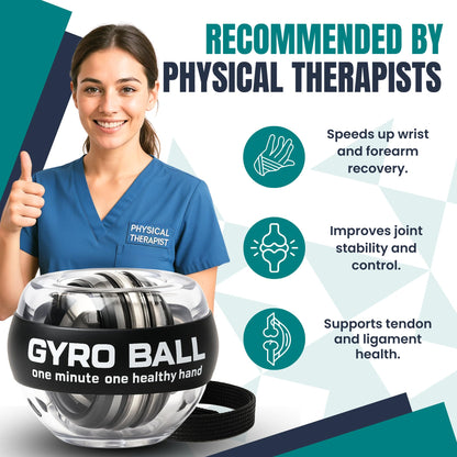 Nexfit Torque Ball Hand Exerciser - Wrist Power Gyro Ball & Forearm Exerciser – Premium Wrist Strengthener for Fitness, Rehab, Stress Relief & Dexterity Training – Portable, Gift-Ready for Adults (Black)