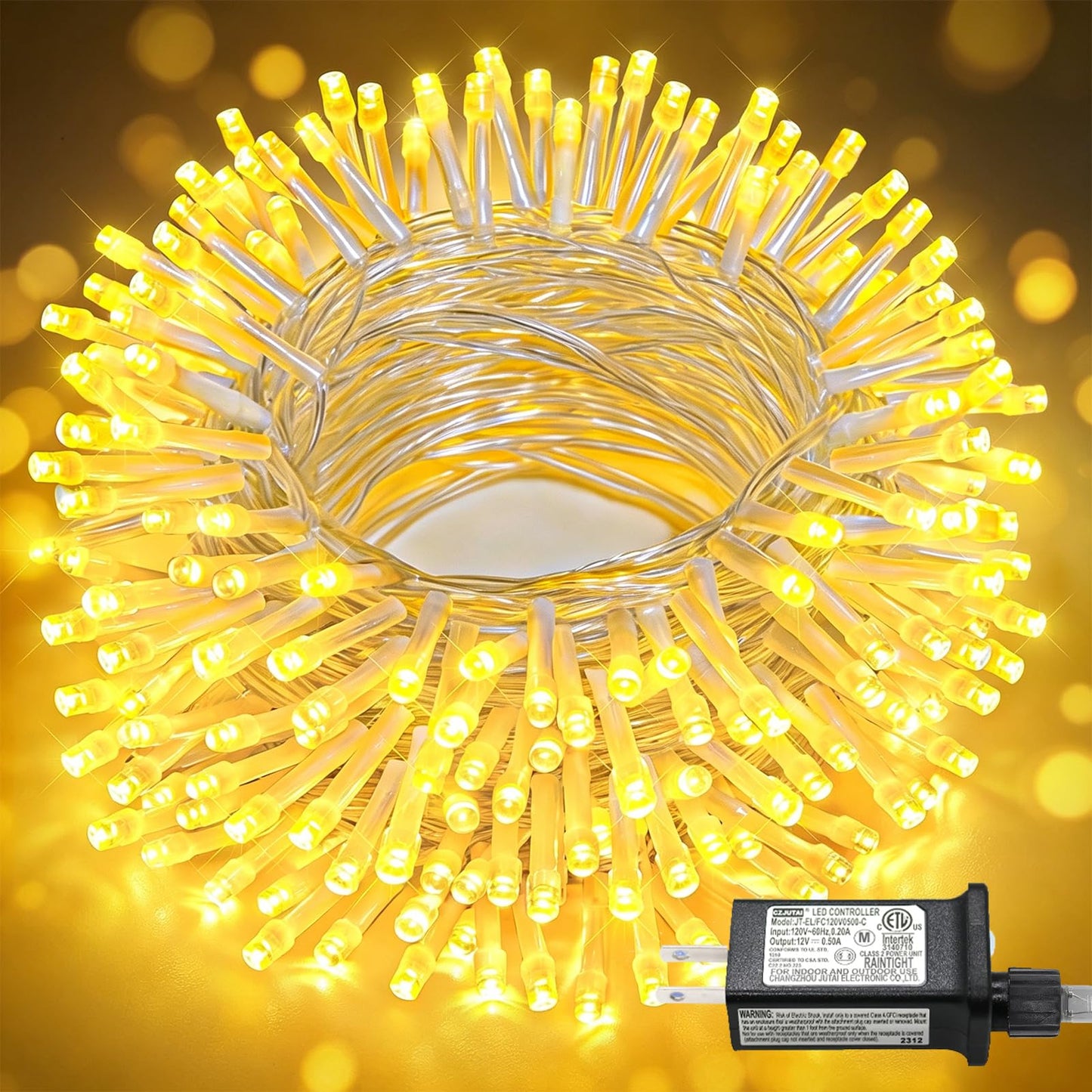 Nielfoi 100FT 300 LED Outdoor String Lights, Plug in Connectable Christmas Lights Indoor, Waterproof 8 Modes String Lights for Outside Bedroom Patio Wedding Garden Party Decorations, Warm White