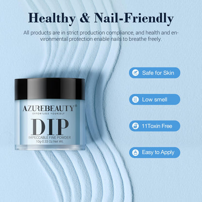 AZUREBEAUTY 31 Pcs Dip Powder Nail Kit 20 Colors Glitter Nude Brown Pink White Gray Dip Powder Liquid Set with Top/Base Coat Activator for French Nails Art Manicure DIY Salon Women Valentine's Gift